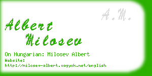 albert milosev business card